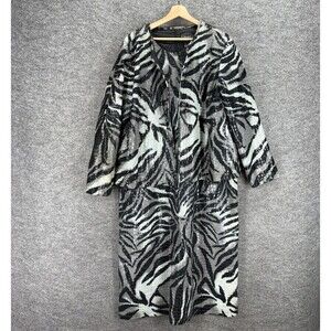 Selene Dress Suit Women 2X Plus Black Animal Print Shift Midi Zipper Lined
